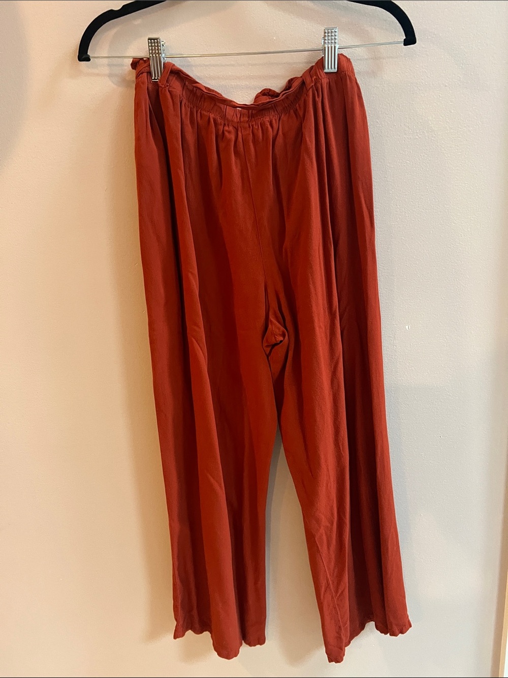 Women’s 💯 Polyester Drawstring Pants - Rust Size Small - Picture 3 of 4